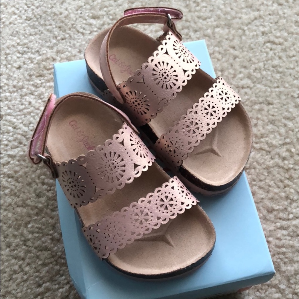 Cat & Jack Rose Gold/Pink Sandals Size 5